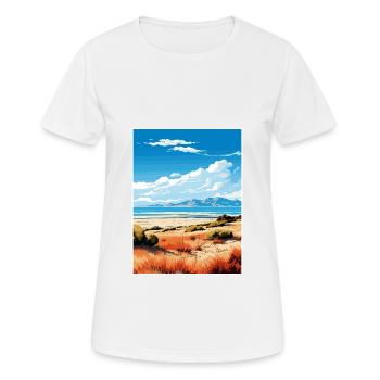 Parc d’État d’Antelope Island Utah affiche de voyage - T-shirt respirant Femme - blanc - Devant - AI Model Female 172 dark (172cm)