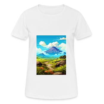 Affiche de voyage du parc national des volcans d’Hawaï - T-shirt respirant Femme - blanc - Devant - AI Model Female 172 dark (172cm)