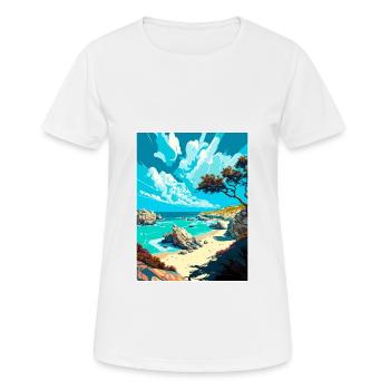Garrapata State Park Kalifornien Reiseposter - Frauen T-Shirt atmungsaktiv - Weiß - Vorne - AI Model Female 172 dark (172cm)