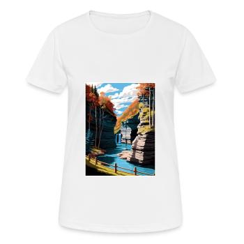 Watkins Glen State Park New York Affiche de voyage - T-shirt respirant Femme - blanc - Devant - AI Model Female 172 dark (172cm)