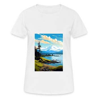 Kachemak Bay Alaska Vintage Travel Poster Souvenir - Women's Breathable T-Shirt - white - Front - AI Model Female 172 dark (172cm)