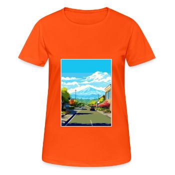 San Jose Kalifornien Vintage Reiseposter Souvenir - Frauen T-Shirt atmungsaktiv - Neonorange - Vorne - AI Model Female 172 dark (172cm)