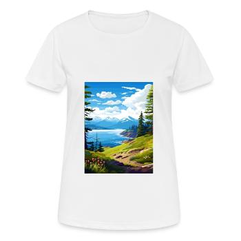 Kachemak Bay Alaska Vintage Travel Poster Souvenir - Women's Breathable T-Shirt - white - Front - AI Model Female 172 dark (172cm)