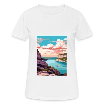 Mont Bonnell Texas Vintage voyage affiche Souvenir - T-shirt respirant Femme - blanc - Devant - AI Model Female 172 dark (172cm)