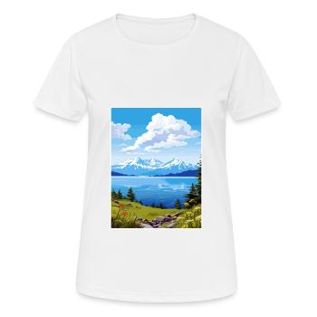 Kachemak Bay Alaska Vintage Reiseposter Souvenir - Frauen T-Shirt atmungsaktiv - Weiß - Vorne - AI Model Female 172 dark (172cm)