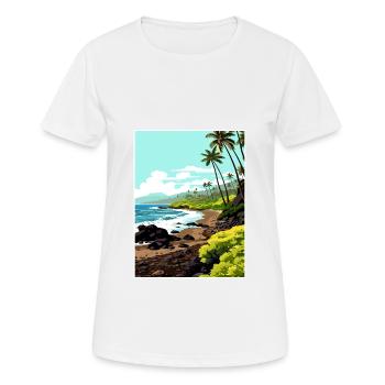Waianapanapa Hawaï Vintage voyage affiche Souvenir - T-shirt respirant Femme - blanc - Devant - AI Model Female 172 dark (172cm)