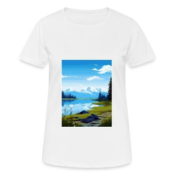 Kachemak Bay Alaska Vintage Travel Poster Souvenir - Women's Breathable T-Shirt - white - Front - AI Model Female 172 dark (172cm)