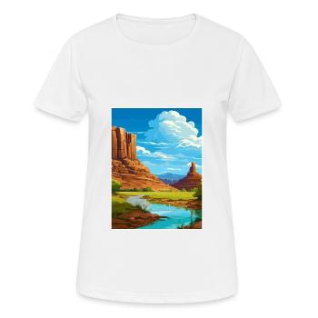 San Juan River Utah Vintage voyage affiche Souvenir - T-shirt respirant Femme - blanc - Devant - AI Model Female 172 dark (172cm)