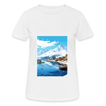 Dutch Harbor Alaska Vintage Reiseposter Souvenir - Frauen T-Shirt atmungsaktiv - Weiß - Vorne - AI Model Female 172 dark (172cm)