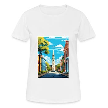 Charleston Carolina Vintage Reiseposter Souvenir - Frauen T-Shirt atmungsaktiv - Weiß - Vorne - AI Model Female 172 dark (172cm)