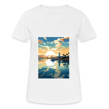 Pearl Harbor Hawaii Vintage Reiseposter Souvenir - Frauen T-Shirt atmungsaktiv - Weiß - Vorne - AI Model Female 172 dark (172cm)