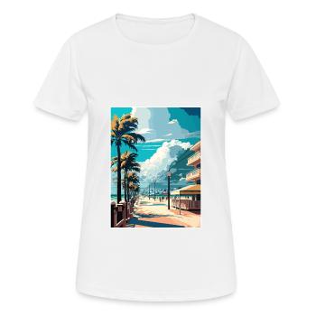 South Beach Floride Vintage voyage affiche Souvenir - T-shirt respirant Femme - blanc - Devant - AI Model Female 172 dark (172cm)