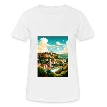 Mount Bonnell Texas Vintage Reiseposter Souvenir - Frauen T-Shirt atmungsaktiv - Weiß - Vorne - AI Model Female 172 dark (172cm)