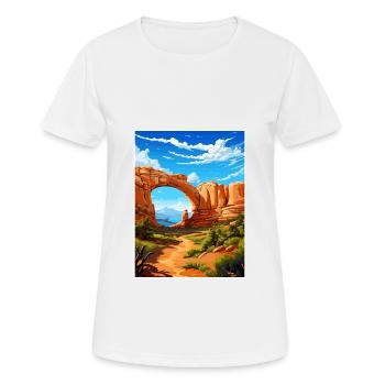 Pont naturel Utah Vintage voyage affiche Souvenir - T-shirt respirant Femme - blanc - Devant - AI Model Female 172 dark (172cm)