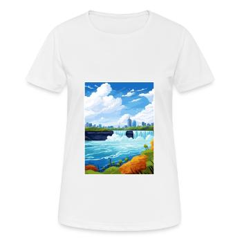 Niagara Falls Kanada Vintage Reiseposter WPA Kunst - Frauen T-Shirt atmungsaktiv - Weiß - Vorne - AI Model Female 172 dark (172cm)
