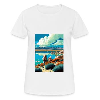 Mono Lake California Vintage Reiseposter WPA Kunst - Frauen T-Shirt atmungsaktiv - Weiß - Vorne - AI Model Female 172 dark (172cm)