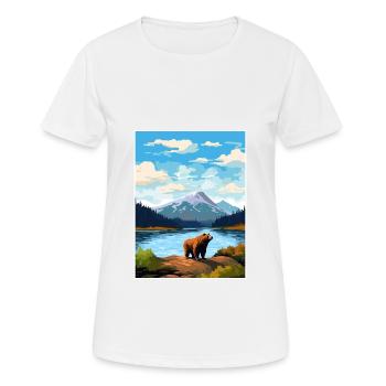 Île de Kodiak Alaska Vintage voyage affiche WPA Art - T-shirt respirant Femme - blanc - Devant - AI Model Female 172 dark (172cm)