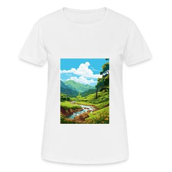 Waimea Valley Hawaï Vintage voyage affiche WPA Art - T-shirt respirant Femme - blanc - Devant - AI Model Female 172 dark (172cm)