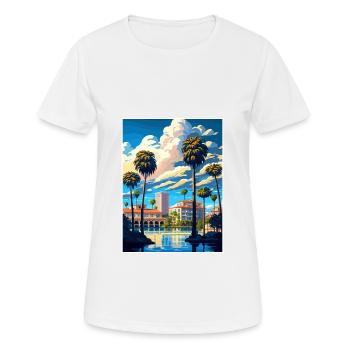 Riverside California Vintage Reiseposter WPA Kunst - Frauen T-Shirt atmungsaktiv - Weiß - Vorne - AI Model Female 172 dark (172cm)