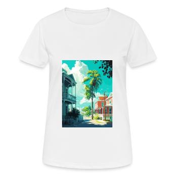 Key West Floride Vintage voyage affiche Souvenir - T-shirt respirant Femme - blanc - Devant - AI Model Female 172 dark (172cm)