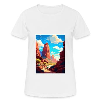 Red Rock Arizona Vintage voyage affiche Souvenir - T-shirt respirant Femme - blanc - Devant - AI Model Female 172 dark (172cm)