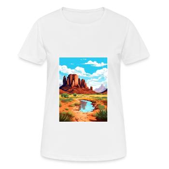 Mont Sinaï Texas Vintage voyage affiche Souvenir - T-shirt respirant Femme - blanc - Devant - AI Model Female 172 dark (172cm)
