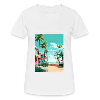South Beach Texas Vintage voyage affiche Souvenir - T-shirt respirant Femme - blanc - Devant - AI Model Female 172 dark (172cm)