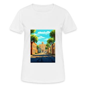 Savannah Georgia Vintage Reiseposter Souvenir - Frauen T-Shirt atmungsaktiv - Weiß - Vorne - AI Model Female 172 dark (172cm)