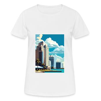 Sarasota Florida Vintage Reiseposter Souvenir - Frauen T-Shirt atmungsaktiv - Weiß - Vorne - AI Model Female 172 dark (172cm)
