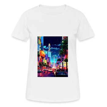 Las Vegas Nevada Vintage voyage affiche Souvenir - T-shirt respirant Femme - blanc - Devant - AI Model Female 172 dark (172cm)