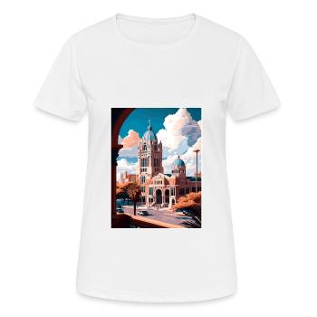 San Antonio Texas Vintage Travel Poster Souvenir - Women's Breathable T-Shirt - white - Front - AI Model Female 172 dark (172cm)
