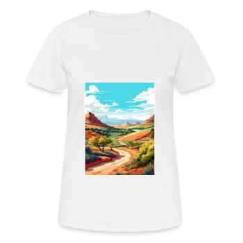Mount Scott Texas Vintage Reiseposter Souvenir - Frauen T-Shirt atmungsaktiv - Weiß - Vorne - AI Model Female 172 dark (172cm)