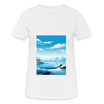 Nordpol Alaska Vintage Reiseposter Souvenir - Frauen T-Shirt atmungsaktiv - Weiß - Vorne - AI Model Female 172 dark (172cm)