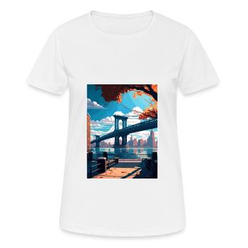 Brooklyn New York Vintage Travel Poster Souvenir - Women's Breathable T-Shirt - white - Front - AI Model Female 172 dark (172cm)
