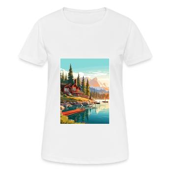 Lake Tahoe Nevada Vintage Travel Poster Souvenir - Women's Breathable T-Shirt - white - Front - AI Model Female 172 dark (172cm)