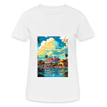Melbourne Florida Vintage Reiseposter Souvenir - Frauen T-Shirt atmungsaktiv - Weiß - Vorne - AI Model Female 172 dark (172cm)