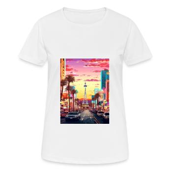 Las Vegas Nevada Vintage voyage affiche Souvenir - T-shirt respirant Femme - blanc - Devant - AI Model Female 172 dark (172cm)