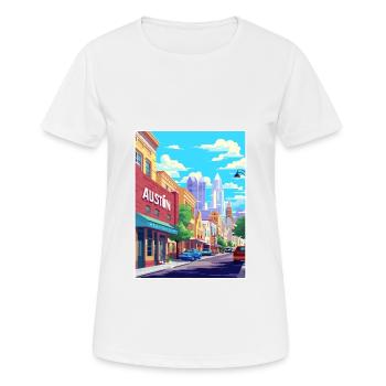 Austin Texas Vintage Voyage Poster WPA Souvenir - T-shirt respirant Femme - blanc - Devant - AI Model Female 172 dark (172cm)
