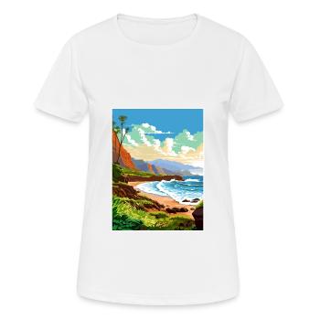 Kauai Hawaii Vintage Travel Poster WPA Souvenir - Women's Breathable T-Shirt - white - Front - AI Model Female 172 dark (172cm)