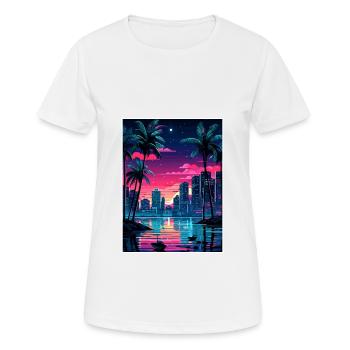 Miami Florida Vintage Reiseposter WPA Souvenir - Frauen T-Shirt atmungsaktiv - Weiß - Vorne - AI Model Female 172 dark (172cm)