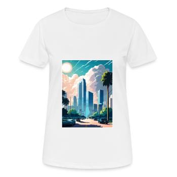 Houston Texas Vintage voyage affiche WPA Souvenir - T-shirt respirant Femme - blanc - Devant - AI Model Female 172 dark (172cm)