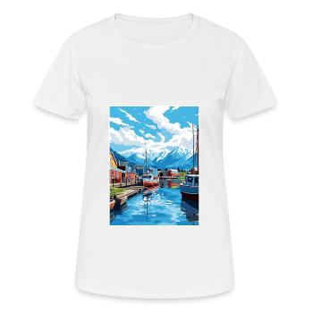 Valdez Alaska Vintage Travel Poster WPA Souvenir - Women's Breathable T-Shirt - white - Front - AI Model Female 172 dark (172cm)