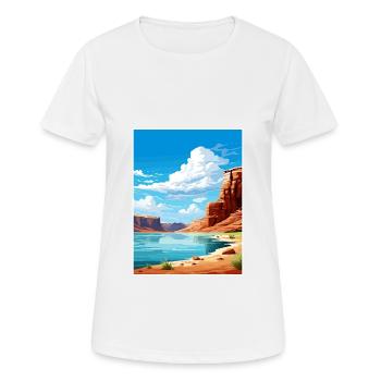 Lac Powell, Utah, Affiche de voyage vintage, souvenir - T-shirt respirant Femme - blanc - Devant - AI Model Female 172 dark (172cm)
