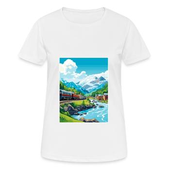 Skagway Alaska Vintage Travel Poster WPA Souvenir - Women's Breathable T-Shirt - white - Front - AI Model Female 172 dark (172cm)
