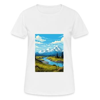 Chugach Alaska Vintage Travel Poster WPA Souvenir - Women's Breathable T-Shirt - white - Front - AI Model Female 172 dark (172cm)