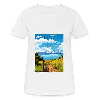 Bear Lake Utah Vintage voyage affiche WPA Souvenir - T-shirt respirant Femme - blanc - Devant - AI Model Female 172 dark (172cm)