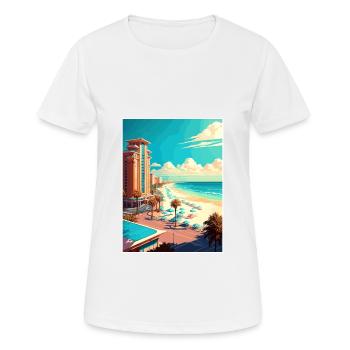 Destin Florida Vintage Voyage Poster WPA Souvenir - T-shirt respirant Femme - blanc - Devant - AI Model Female 172 dark (172cm)