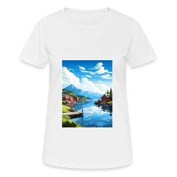 Wrangell Alaska Vintage Travel Poster WPA Souvenir - Women's Breathable T-Shirt - white - Front - AI Model Female 172 dark (172cm)