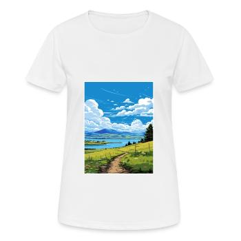Bear Lake Utah Vintage voyage affiche WPA Souvenir - T-shirt respirant Femme - blanc - Devant - AI Model Female 172 dark (172cm)