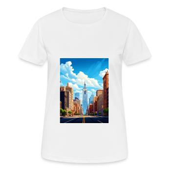 New York State Vintage Reiseposter WPA Souvenir - Frauen T-Shirt atmungsaktiv - Weiß - Vorne - AI Model Female 172 dark (172cm)